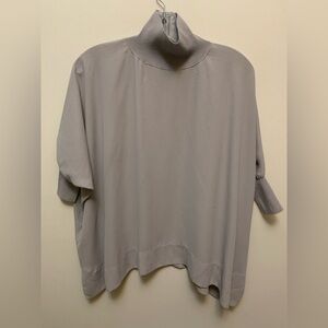 BABATON Very Oversized Gray Mock Neck Top